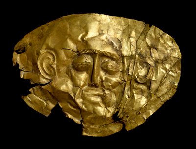 माइसेनियन कला: सुनहरा अंतिम संस्कार मुखौटा द्वारा Mycenaean