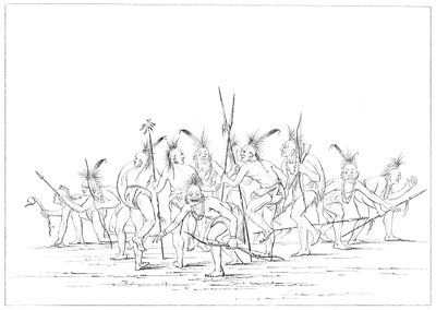 डिस्कवरी डांस, सैक एंड फॉक्स, रॉक आइलैंड, अपर मिसिसिपी, 1841। द्वारा मायर्स एंड को