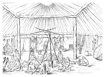 एक टेपे का इंटीरियर, 1841। द्वारा मायर्स एंड को