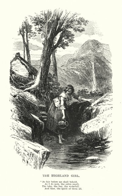 विलियम वर्ड्सवर्थ: द हाईलैंड गर्ल (उत्कीर्णन) द्वारा माइल्स बिरकेट (बाद में) फोस्टर