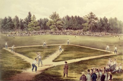 बेसबॉल का अमेरिकन नेशनल गेम - एलीसियन फील्ड्स, होबोकन, एनजे, 1866 में ग्रैंड मैच (159490 में देखें) द्वारा एन। और इव्स, जेएम क्यूरियर