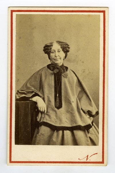 लेखक जॉर्ज सैंड (1804-1876) (औरोर ड्यूपिन), बैरोनेस दुदेवंत का पोर्ट्रेट। बिज़नेस कार्ड द्वारा नादर