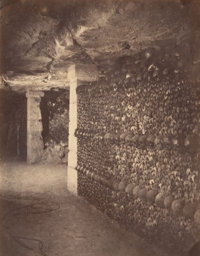 Catacombs, पेरिस, अप्रैल 1862। द्वारा नादर