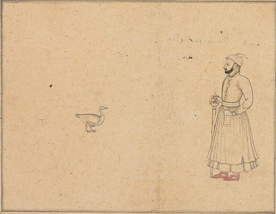 राजा बलवंत देव सिंह और एक हंस, c.1750-55 द्वारा नानसुख