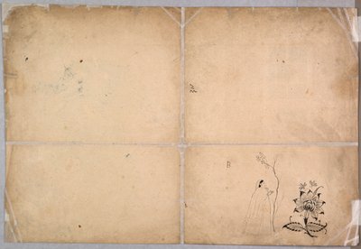 मुहम्मद शाह से पहले एक अदालत में लड़ते हुए दो हाथी, सी। 1730-1740। द्वारा नानसुख
