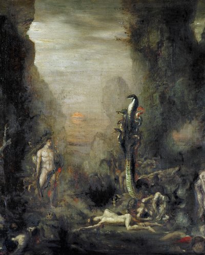 गस्टेव मोरे के बाद हरक्यूलिस और लर्नैन हाइड्रा, c.1876 द्वारा Narcisse Berchere