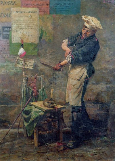 पेरिस के घेराबंदी के दौरान रैट सेलर, 1870 द्वारा नरसीस छिलौ