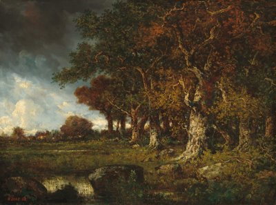 लेस मॉन्ट्स-गिरार्ड, फॉनटेनब्लियू, 1868 में जंगल का किनारा। द्वारा नरसिसे वर्जिल डियाज़ दे ला पेना
