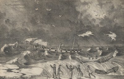 हेम्पस्टेड बीच, 2 जनवरी, 1837, 1848-56 पर मेक्सिको का भयानक मलबा। द्वारा नथानिएल करियर