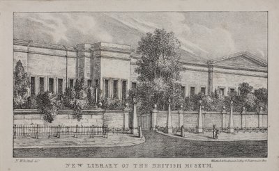 ब्रिटिश संग्रहालय में नए पुस्तकालय का दृश्य, c.1830 (लिथो) द्वारा नाथनियल व्हिटॉक