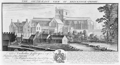 Brecknock Priory का दक्षिण-पूर्व दृश्य, 1741 द्वारा नथानिएल और सैमुअल बक