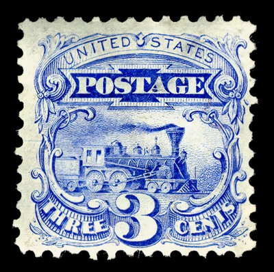 3c स्टीम लोकोमोटिव री-इश्यू सिंगल, 1875। द्वारा नेशनल बैंक नोट कंपनी