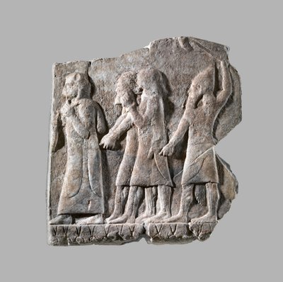 राहत: बंदियों का जुलूस, c.704-681 ईसा पूर्व (जिप्सम अलाबास्टर) द्वारा नव असीरियन