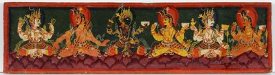शैव पांडुलिपि से बुक कवर (लकड़ी पर अपारदर्शी wc) द्वारा Nepalese School