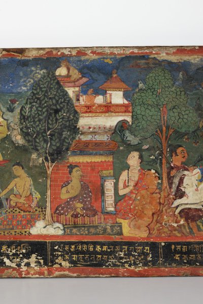 बौद्ध पांडुलिपि कवर (लकड़ी पर अपारदर्शी डब्ल्यूसी) से विस्तार द्वारा Nepalese School