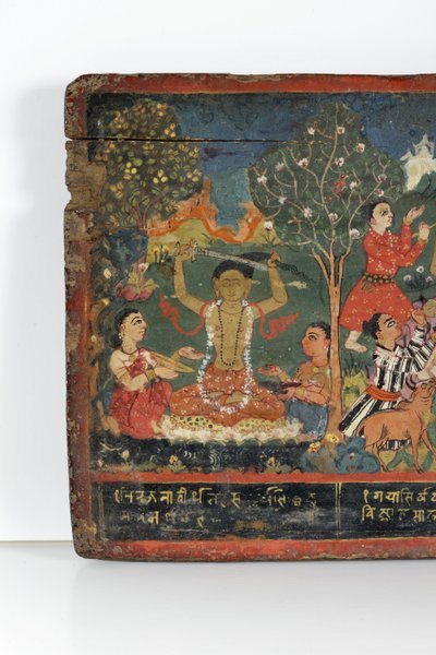 बौद्ध पांडुलिपि कवर (लकड़ी पर अपारदर्शी डब्ल्यूसी) से विस्तार द्वारा Nepalese School