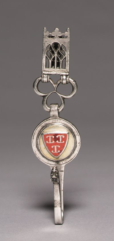 क्लेवेन्डियर (बेल्ट हुक), c.1400 (सिल्वर, गिल्डेड सिल्वर, चम्पलेव इनेमल) द्वारा नीदरलैंड के स्कूल