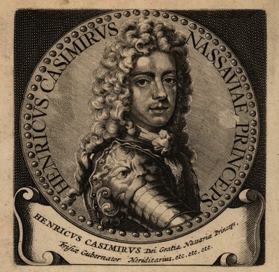नासाउ-डाइट्ज़ (1657-1696) के हेनरी कासिमिर II का पोर्ट्रेट। द्वारा नीदरलैंड के स्कूल