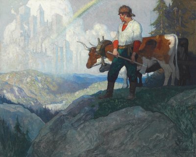 पायनियर एंड द विज़न, c.1918 (कैनवास पर तेल) द्वारा न्यूवेल कन्वर्स व्याथ