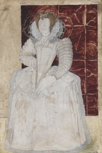 PD.209-1961 एक अज्ञात महिला का चित्र, c.1595 (वेल्लम पर wc) द्वारा निकोलस हिलियार्ड