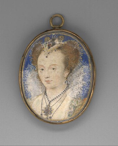 एक महिला की पोर्ट्रेट, c.1590 (कार्ड पर रखी गई वेल्लम) द्वारा निकोलस हिलियार्ड