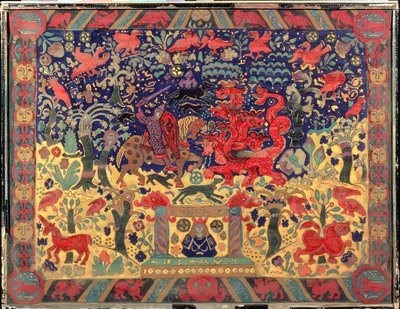 ड्रैगन के साथ लड़ाई, 1912 द्वारा निकोलस रोएरिच
