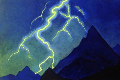 स्वर्ग की कॉल, बिजली, c.1935-36 द्वारा निकोलस रोएरिच