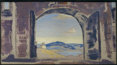 एक पेंटिंग के लिए अध्ययन, c.1922 द्वारा निकोलस रोएरिच