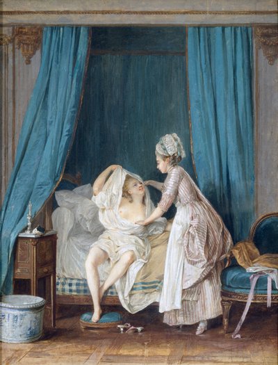 लेडी गेटिंग आउट ऑफ बेड, 1776 द्वारा Niclas II Lafrensen