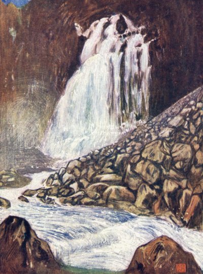 नॉर्वे: Espelandsfos, Hardanger (कलर लिथो) द्वारा निको जुंगमैन