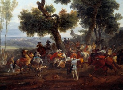 धर्मों का युद्ध: "" फ्रांस के राजा हेनरी चतुर्थ (1553-1610) और 1590 में आइवरी की लड़ाई के बाद सुली की बैठक"" 14/03/1590 को आइवरी की लड़ाई में शाही सेना की जीत देखी गई। कैथोलिक लीग। बेथ्यून के मैक्सिमिलियन, ड्यूक ऑफ सुली (1 .) द्वारा निकोलस एंटोनी टुनय