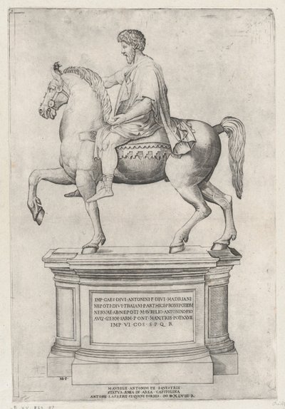 कैपिटल, 1548, 1548 पर मार्कस ऑरेलियस की अश्वारोही प्रतिमा। द्वारा निकोलस बीट्रिज़ेट