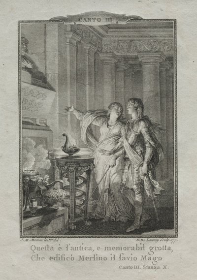 मर्लिन के ग्रोटो में, जादूगर, 1771। द्वारा निकोलस डेलौने