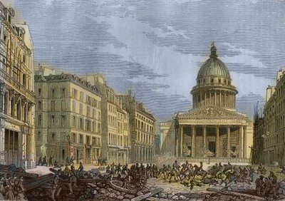 पैंथियन की घेराबंदी, 24 जून 1848 - पेरिस में 1848 की क्रांति। पैन्थियन का हमला, 24 जून। एनई गेबे द्वारा पेंटिंग के बाद उत्कीर्णन। द्वारा निकोलस एडवर्ड गेबे