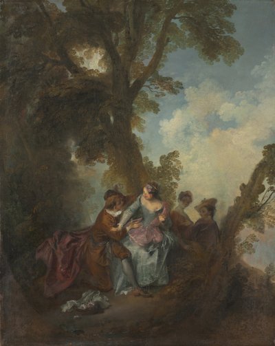 प्रेम की घोषणा, c.1720 (कैनवास पर तेल) द्वारा निकोलस लानक्रेट