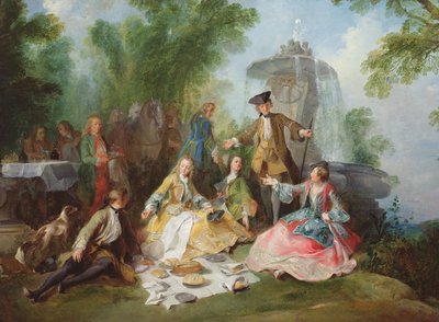हंटिंग पार्टी भोजन, सी। 1737 द्वारा Nicolas Lancret