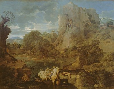 हरक्यूलिस और कैकस के साथ लैंडस्केप, c.1656 द्वारा निकोलस पौसिन
