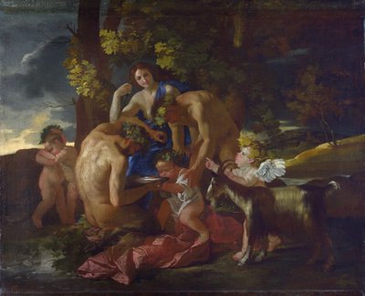 Bacchus का पोषण, c.1628-29 द्वारा निकोलस पौसिन