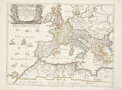 रोमन साम्राज्य का नक्शा, c.1675-76 द्वारा Nicolas Sanson DAbbeville