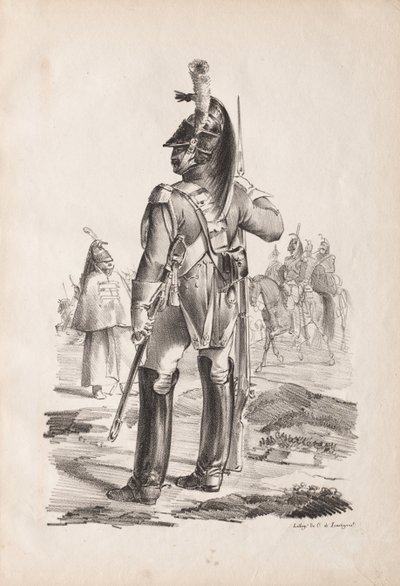 सैन्य वेशभूषा: रॉयल गार्ड के ग्रेनेडियर, 1814-18। द्वारा अलेक्जेंड्रे गेब्रियल (बाद में) डीकैंप्स