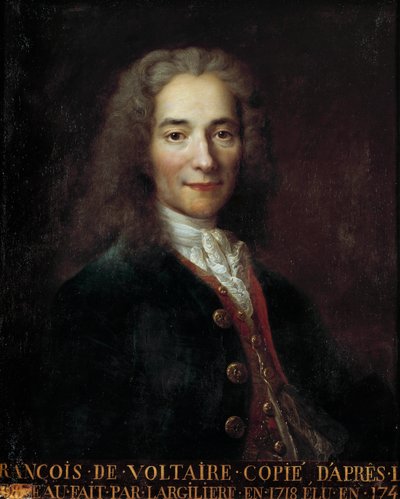 फ्रेंकोइस मैरी अरोएट डिट वोल्टेयर (1694 - 1778) का पोर्ट्रेट, फ्रांसीसी लेखक और दार्शनिक। निकोलस डी लार्गिलियर द्वारा प्रतिलिपि (1656 - 1746) द्वारा निकोलस डी लार्गिलियरे