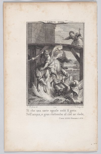 कैंटो 31, स्टैंज़ा 70, ऑरलैंडो फ्यूरियोसो से, 1774., 1774। द्वारा निकोलस डी लाउनेयू