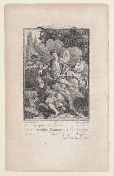 कैंटो 42, स्टैंज़ा 64, ऑरलैंडो फ्यूरियोसो से, 1774., 1774। द्वारा निकोलस डी लाउनेयू