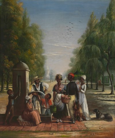 एक पंप पर नौकर, सीए। 1840. द्वारा निकोलिनो कैल्यो