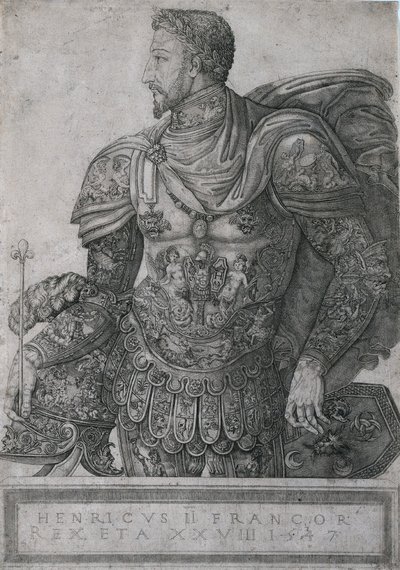 हेनरी द्वितीय, फ्रांस के राजा, 28 वर्ष की आयु में, 1547। द्वारा निकोलो डेला कासा