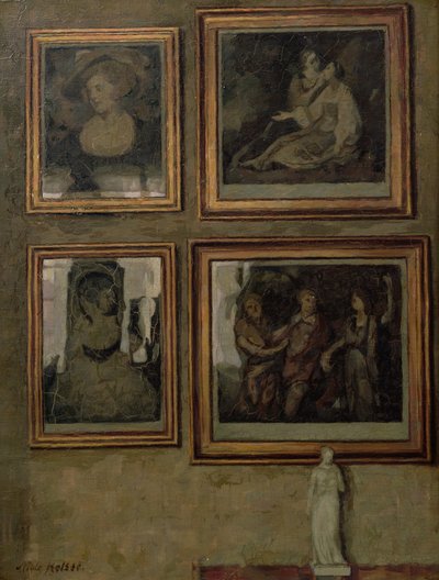 पेंटिंग और एक मूर्ति के साथ आंतरिक द्वारा नील्स होलोसे