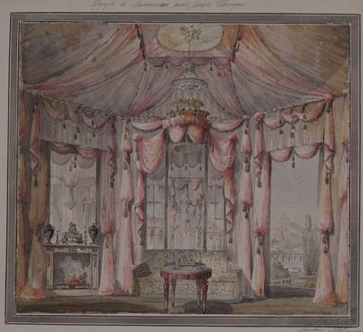 मॉस्को में काउंट बेजबोरोडको हाउस में 1790 के दशक में बाउड्रीयर के लिए आंतरिक डिजाइन द्वारा निकोलाई अलेक्जेंड्रोविच लिवोव