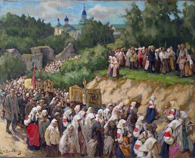 Pskovo-Pechersky Dormition Monastery में क्रॉस जुलूस द्वारा निकोलाई वासिलीविच खारिटोनोव