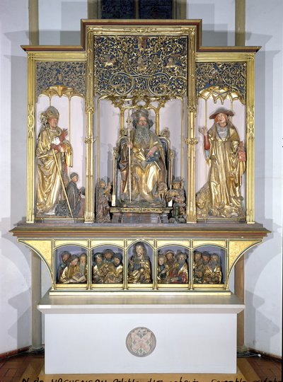Isenheim Altarpiece, c.1490 (सोने की लकड़ी) से लकड़ी की मूर्तियों का समूह द्वारा निकोलस हेगनौएर