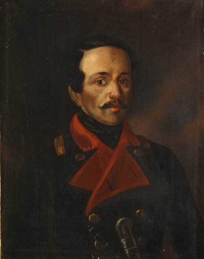 कवि मिखाइल लेर्मोंटोव का चित्रण 1814-1841, 1854-1858 द्वारा Nikolay Ivanovich Polivanov